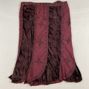 HolyClothing Velvet Burnout Skirt Boho Gothic Witchy Fairycore Renaissance